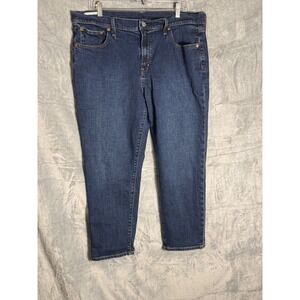 Gap Girlfriend Mid Rise Jeans Womens 33 16R Dark Wash Denim 16 Regular